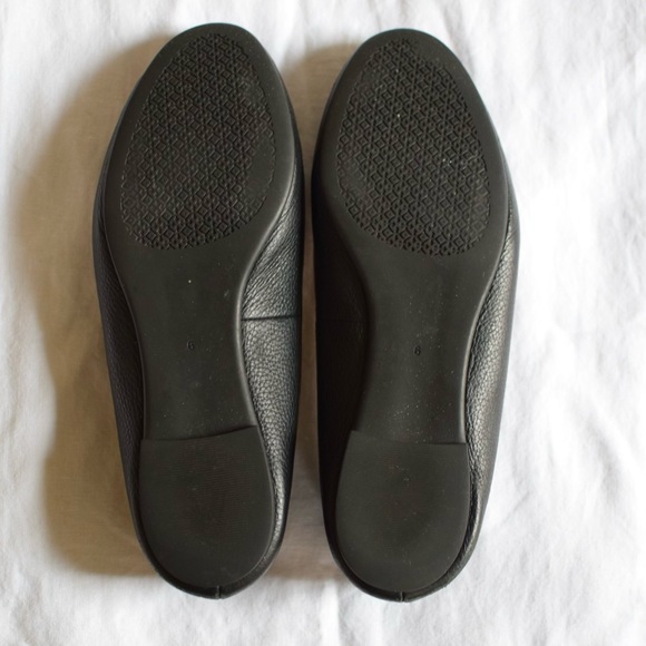 Tory Burch Chelsea Ballet Flat Tumbled Leather Perfect Black Gold - Picture 11 of 11